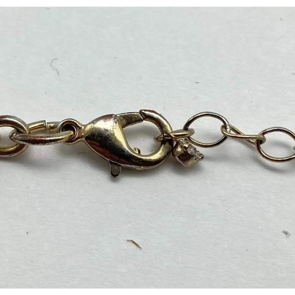 Vintage Juicy Couture Silver Gold Tone Enamel Rolo Chain Charm 19